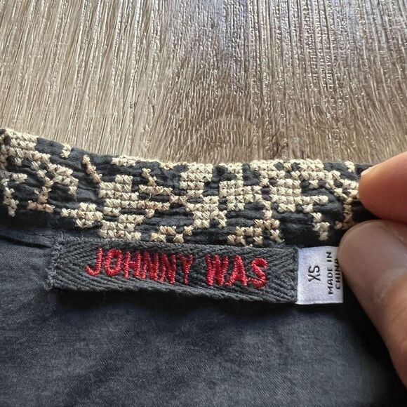 Johnny Was Workshop Flower Print Kimono Cardigan Size XS Runs Big C45619-1L Blue - Picture 6 of 12